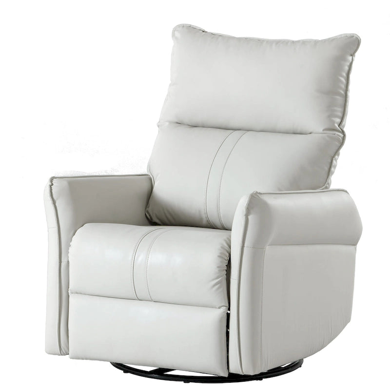 Modern Small Rocking Swivel Recliner Chair with Overstuffed Seat