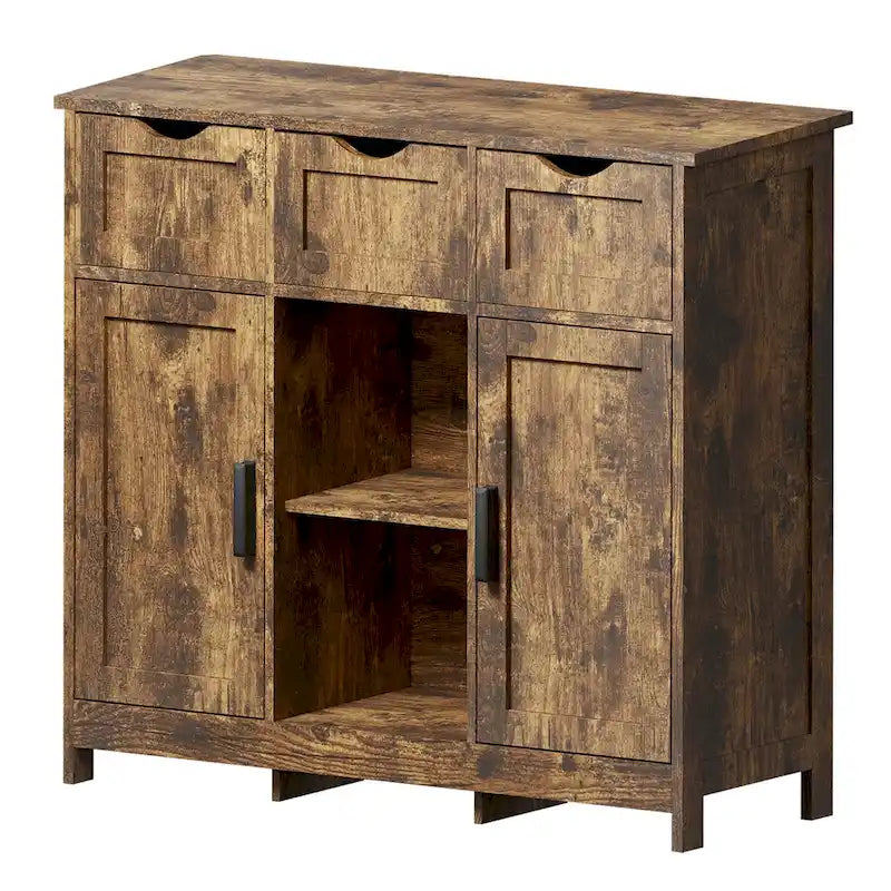 Storage Cabinets,Wooden Floor Cabinet,with Drawers and Shelves Storage Cabinets