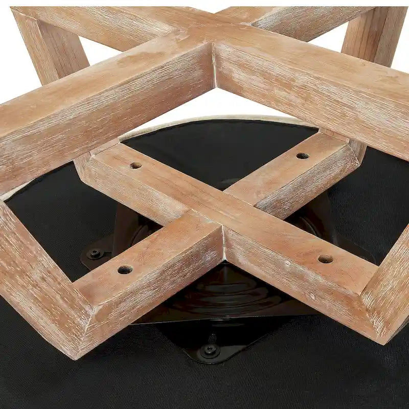 Light Blue Modern 27 Linen Upholstered 360 Swivel Barrel Chair with Solid Legs