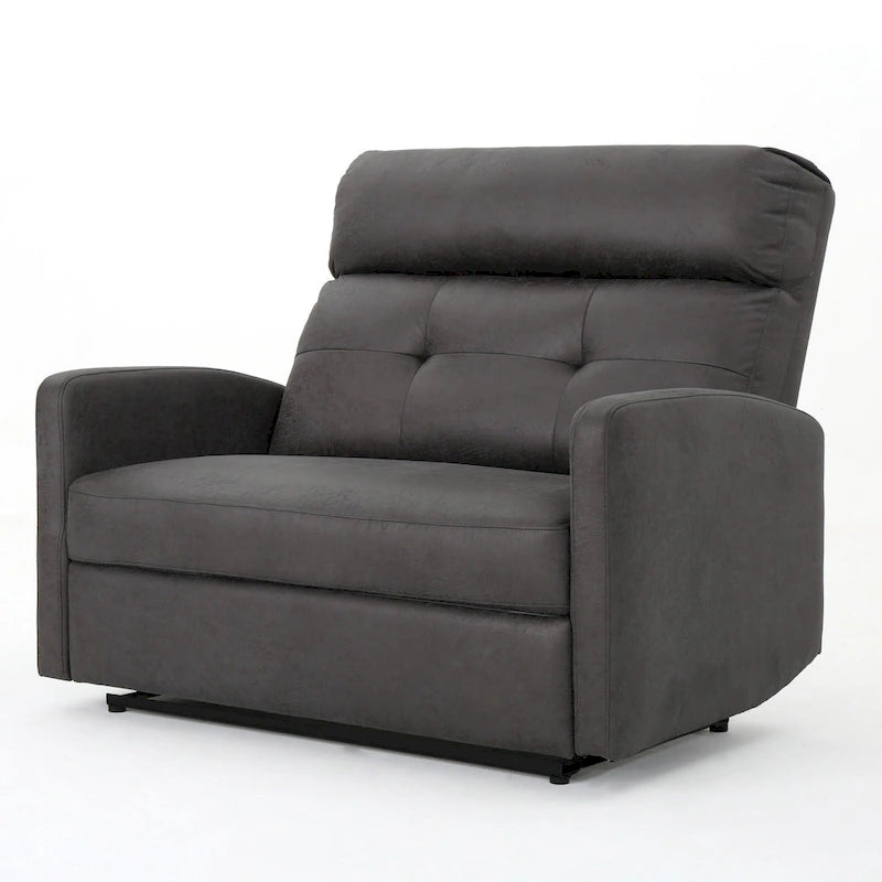Modern Contemporary Recliner Chair (Double Seat), Fabric Loveseat with Plush Cushions