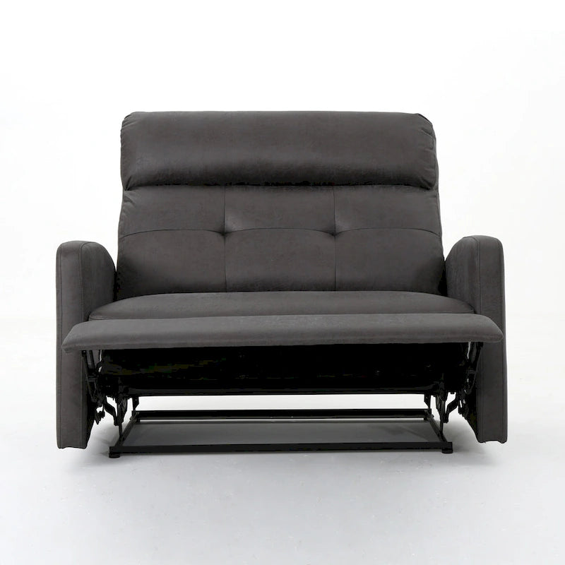 Modern Contemporary Recliner Chair (Double Seat), Fabric Loveseat with Plush Cushions
