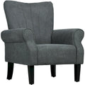 Dark Gray Modern 31.5 High Back Upholstered Arm Chair with Wood Legs