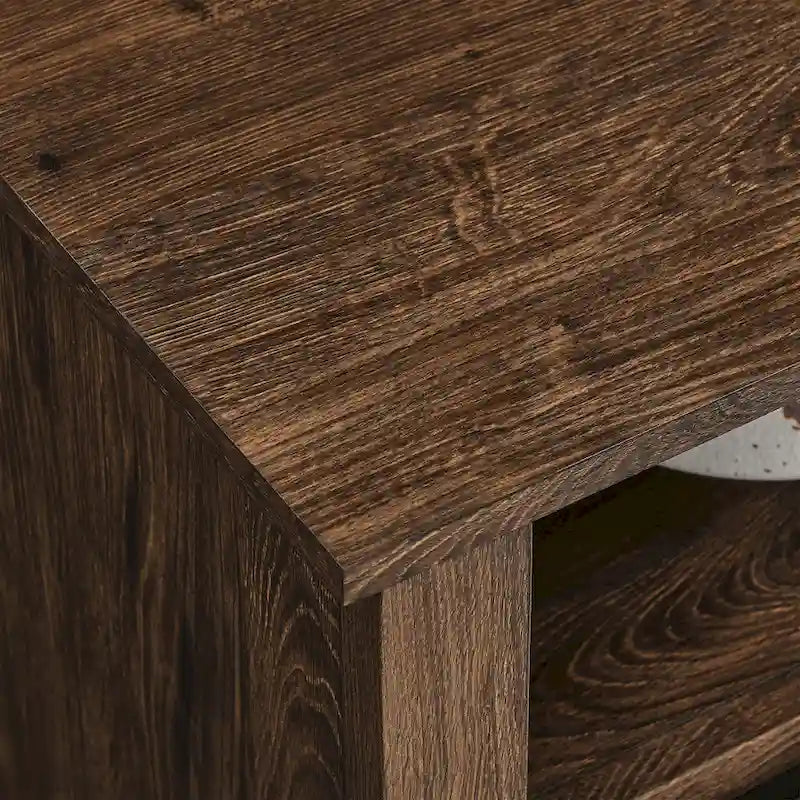 Reclaimed Barnwood 60 Fireplace TV Stand with Remote & Safety Device for 70 TVs