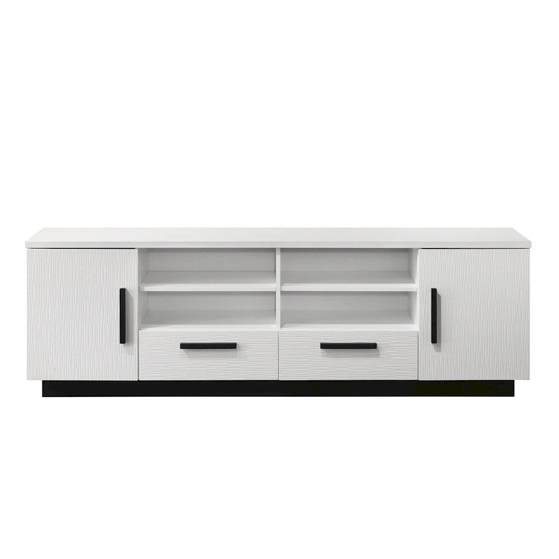 Wood TV Stand with Drawers and Adjustable Shelf