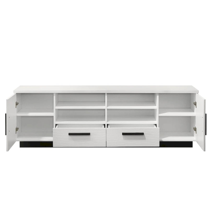 Wood TV Stand with Drawers and Adjustable Shelf