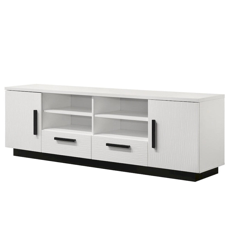 Wood TV Stand with Drawers and Adjustable Shelf