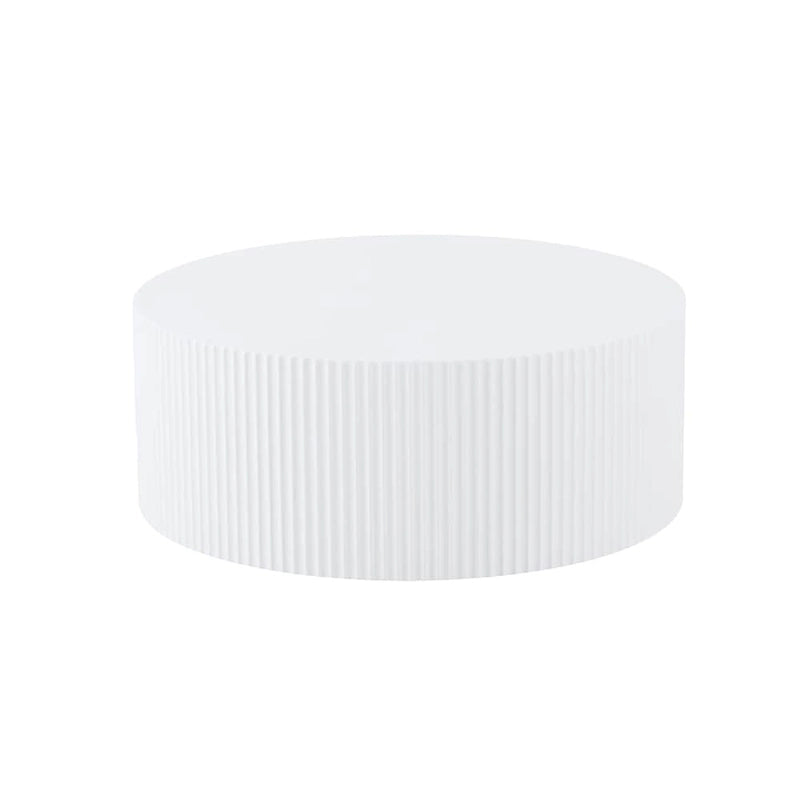 35.43 Wood Round Coffee Table with Handcrafted Relief