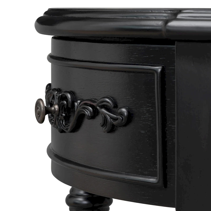 52'Curved Console Table Sofa Table Entryway Table for Hallway Living Room with 4 Drawers and 1 Shelf