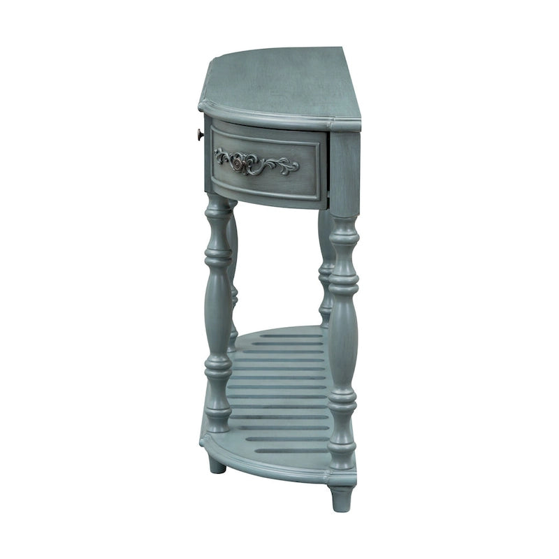 52'Curved Console Table Sofa Table Entryway Table for Hallway Living Room with 4 Drawers and 1 Shelf