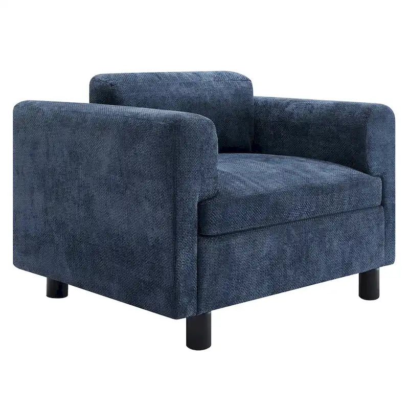 Modern Oversized Armchair Comfy Accent Chair Single Sofa for Living Room Bedroom Office Apartment, Woven Velvet Fabric