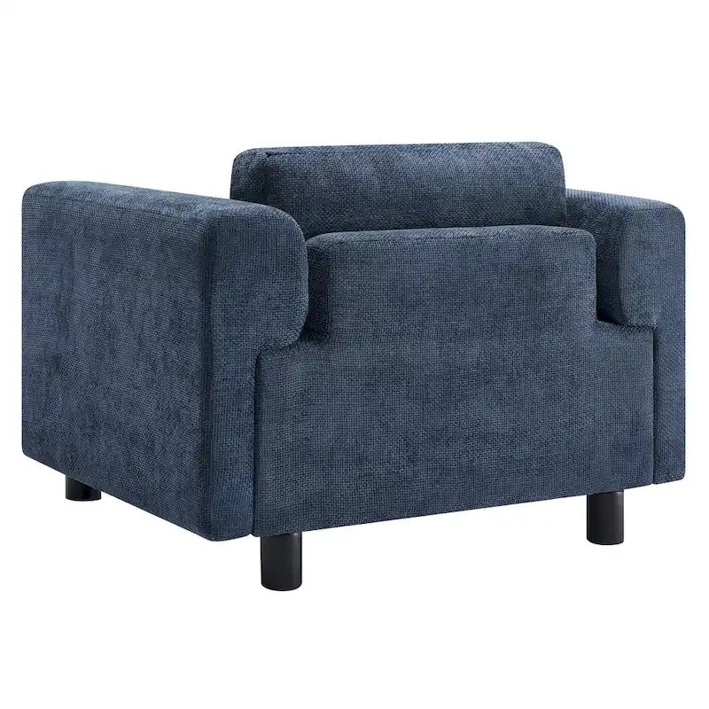 Modern Oversized Armchair Comfy Accent Chair Single Sofa for Living Room Bedroom Office Apartment, Woven Velvet Fabric