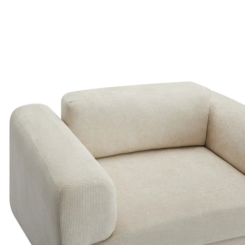 Modern Oversized Armchair Comfy Accent Chair Single Sofa for Living Room Bedroom Office Apartment, Woven Velvet Fabric