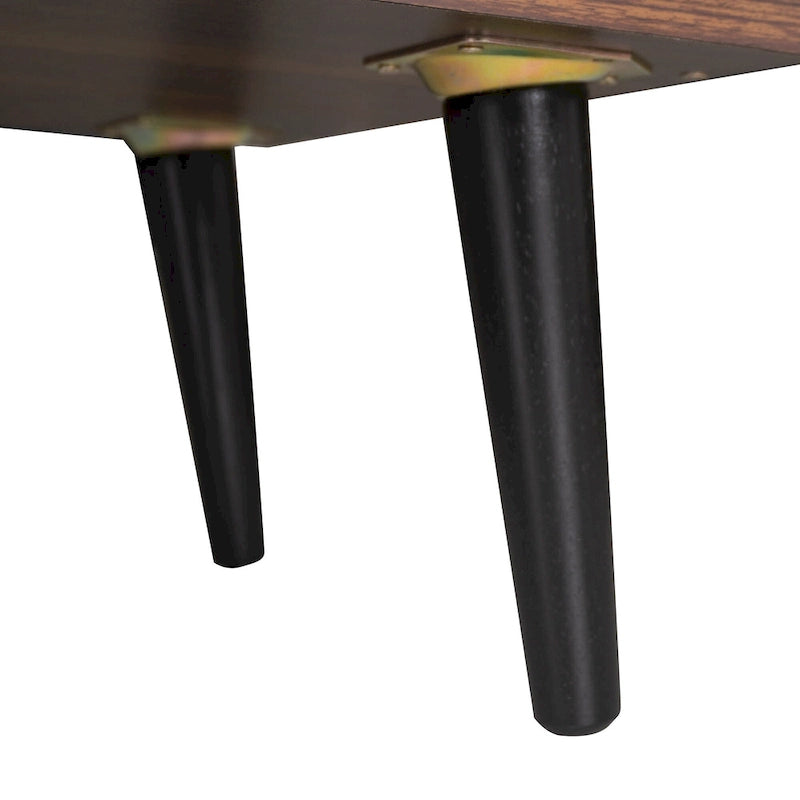 63 Mid Century TV Stand with 2 Cabinets& Open Compartments, Entertainment Center for TVs up to 70, Television Console