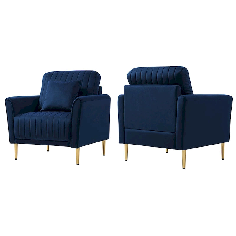 Velvet Accent Chair Living Room Chair Set of 2