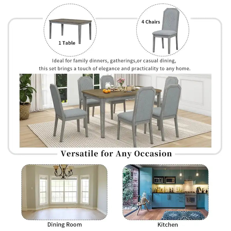 Bala Farmhouse 7-Piece Dining Sets by GDFStudio