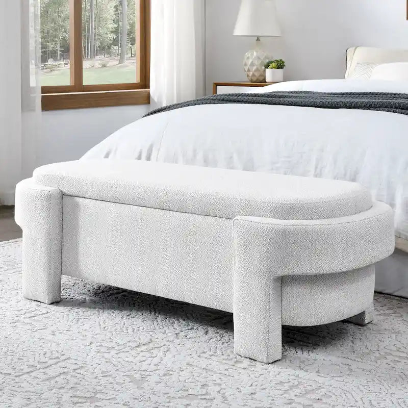 GDFStudio - Evelyn Chenille Upholstered Storage Bench with Turned Legs for Elegant Spaces