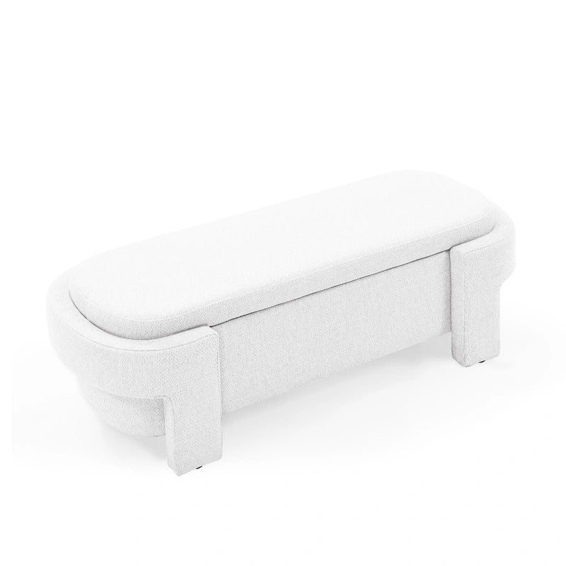 GDFStudio - Evelyn Chenille Upholstered Storage Bench with Turned Legs for Elegant Spaces