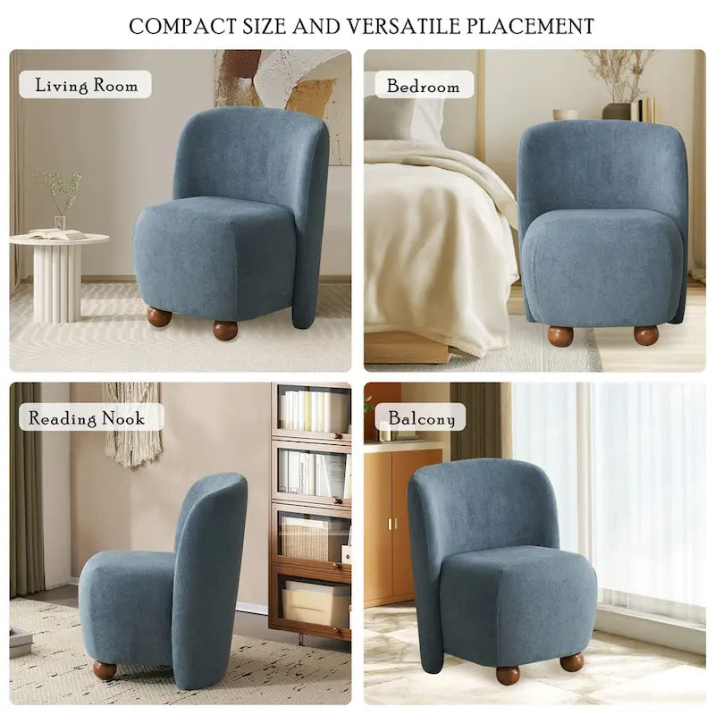 Christopher Knight Home - Eliana Modern Teddy Fabric Accent Chair with Curved Backrest and Legs