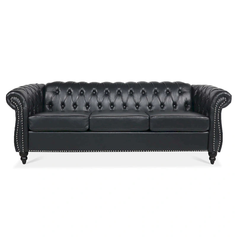 Naro Mid-Century 84 Modern 3 Seater Chesterfield Sofa Couches by Christopher Knight Home