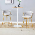 A Set of 4 Rotating Bar Stools, Equipped with Breathable Linen Cushions - Suitable for The Height of The Kitchen Island
