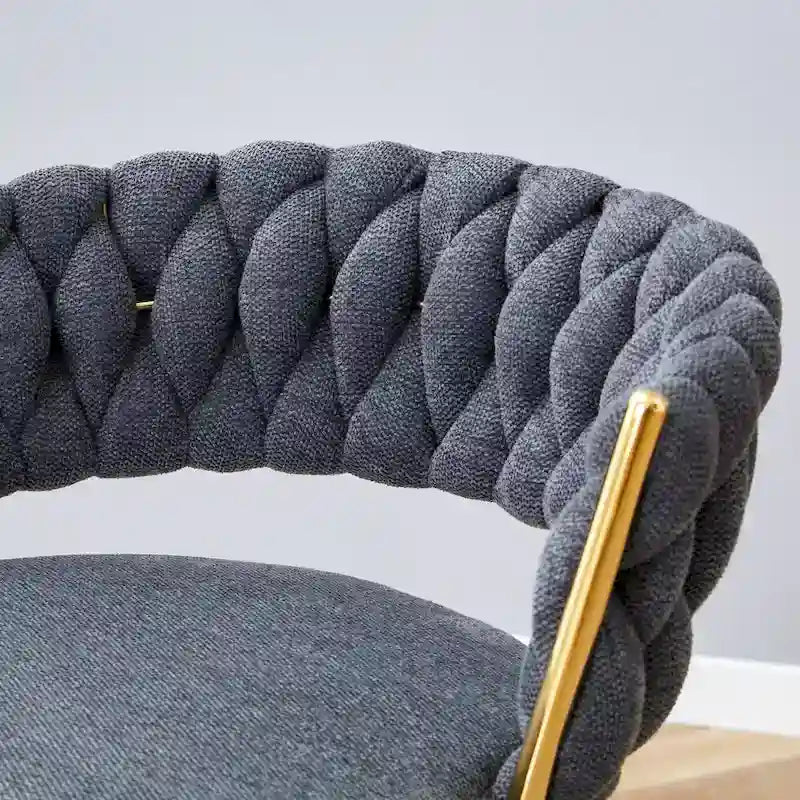 A Set of 4 Rotating Bar Stools, Equipped with Breathable Linen Cushions - Suitable for The Height of The Kitchen Island