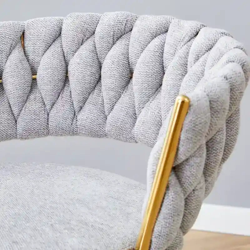 A Set of 4 Rotating Bar Stools, Equipped with Breathable Linen Cushions - Suitable for The Height of The Kitchen Island