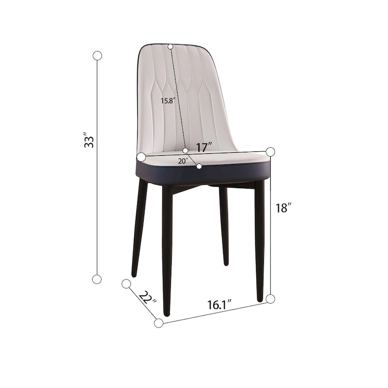 Set Of 4 Dining Chair with Metal Leg