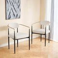 Set of 2 Modern Medieval Dining Chairs,Teddy Velvet, Metal Legs