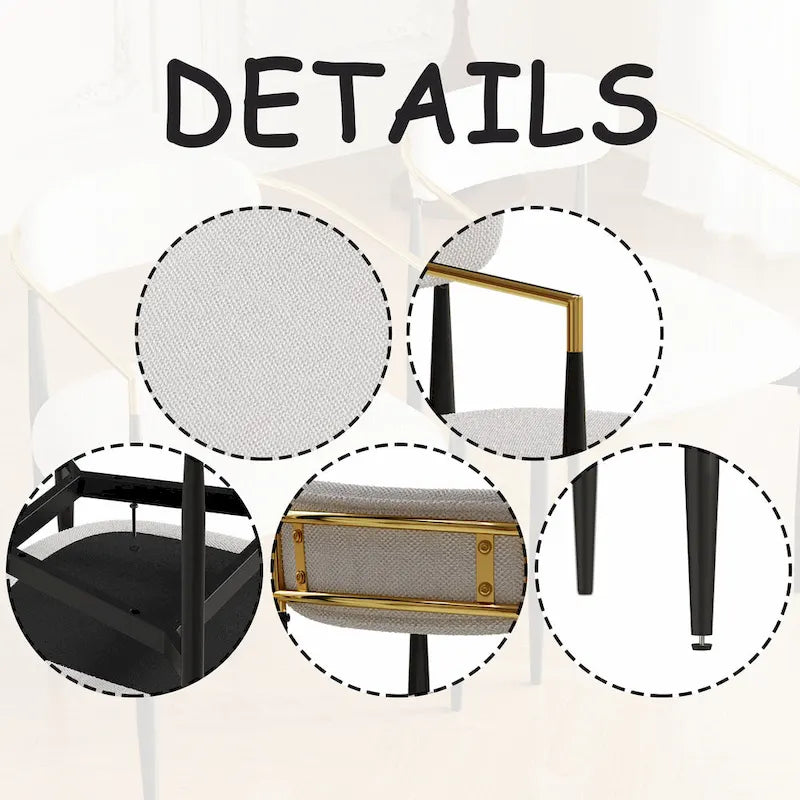 Set of 2 Modern Medieval Dining Chairs,Teddy Velvet, Metal Legs