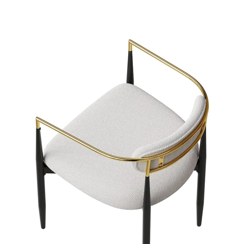 Set of 2 Modern Medieval Dining Chairs,Teddy Velvet, Metal Legs