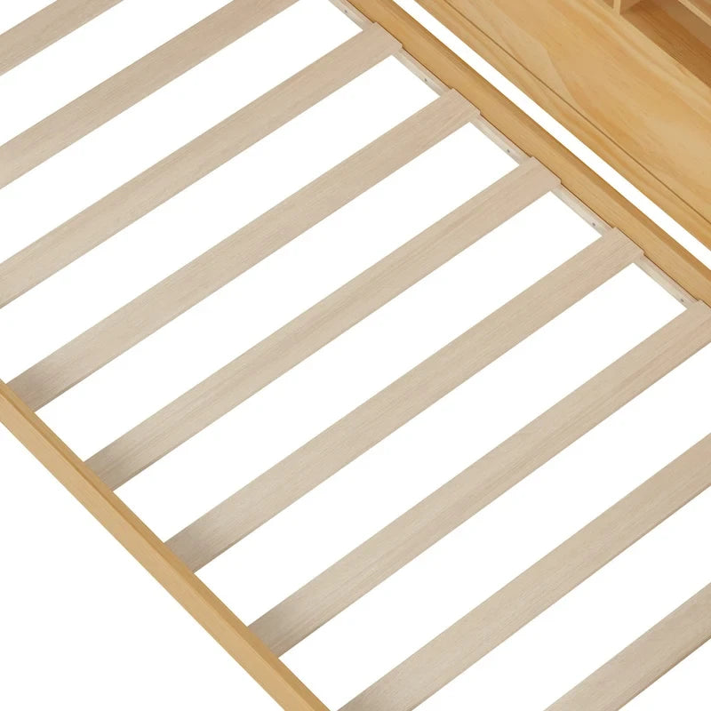 Twin Daybed with Shelves, Trundle & Desk