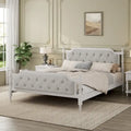 Queen Wood Platform Bed with Tufted Headboard & Handcrafted Design