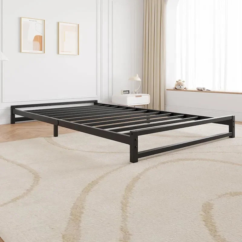 Metal Platform Bed Frame with Steel Slats Support