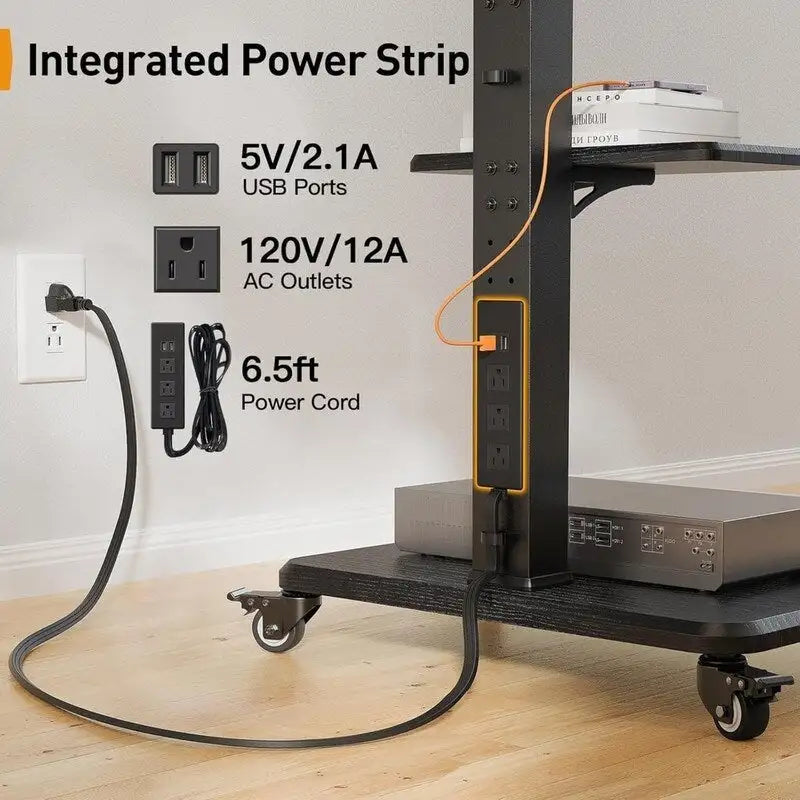 Mobile TV Stand with Power Outlet