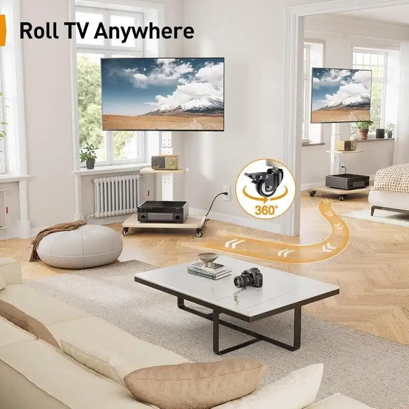 Mobile TV Stand with Power Outlet