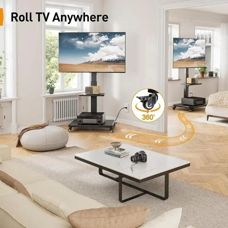 Mobile TV Stand with Power Outlet