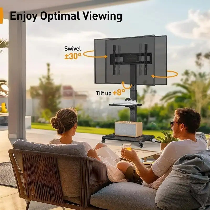 Mobile TV Stand with Power Outlet