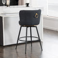 Modern Swivel Bar Stools Set of 2, Performance Upholstered Counter Height Bar Stool with Back for Kitchen, Bar, Dining Room
