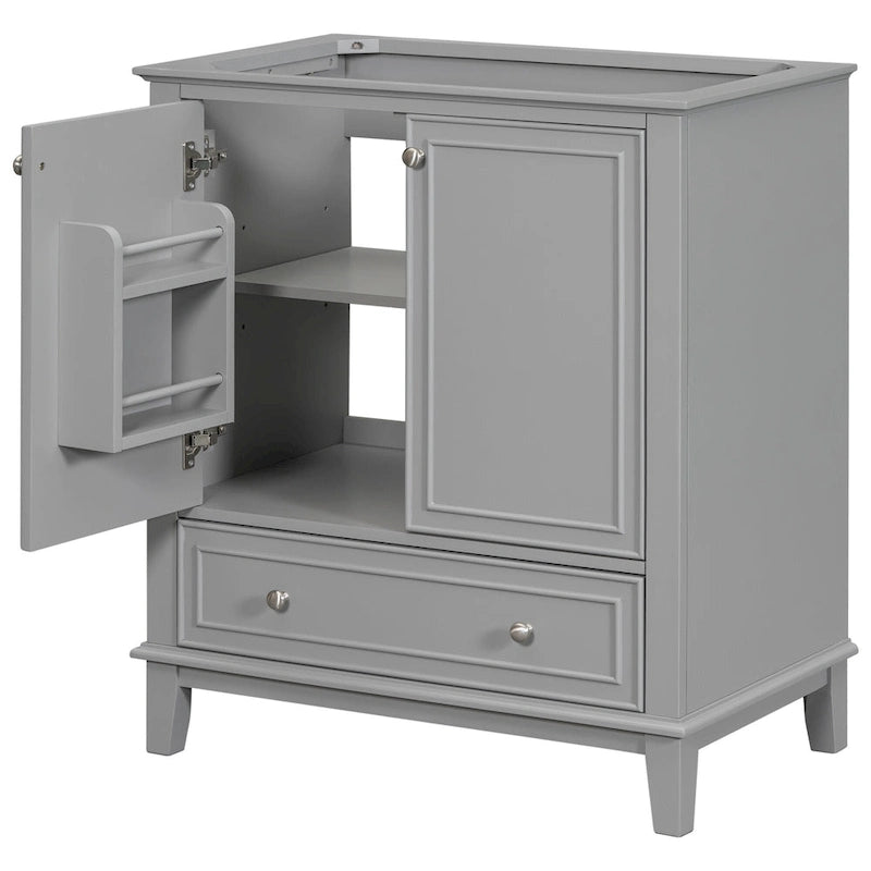 30 Bathroom Floor Storage Cabinet, Bathroom Vanity With Doors, Drawers, Adjustable Shelf Bathroom Cabinet