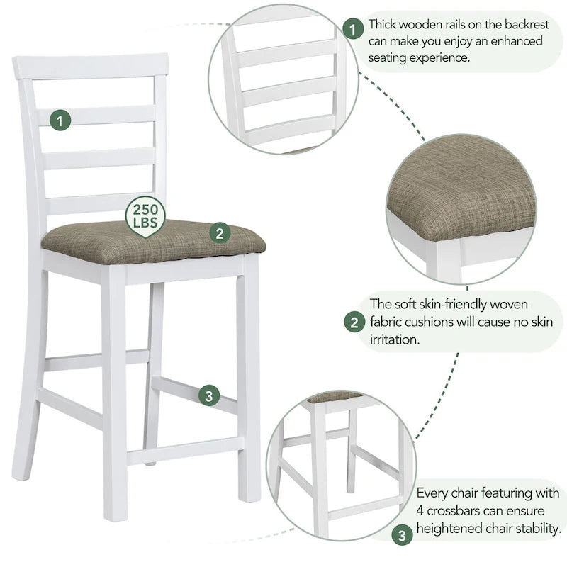 Multi-Functional Counter Height Dining Set Kitchen Bar Dining Table Set with 9 Wine Compartment Wine Glass Holders for Kitchen