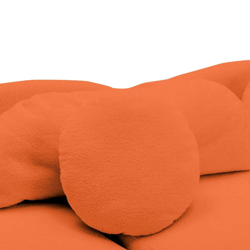 103.5 Lamb Velvet Armless Sofa with 6 Pillows and Floating Design