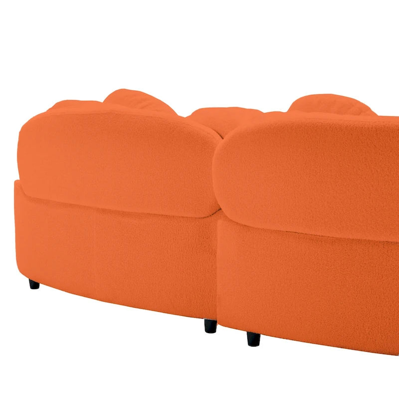 103.5 Lamb Velvet Armless Sofa with 6 Pillows and Floating Design