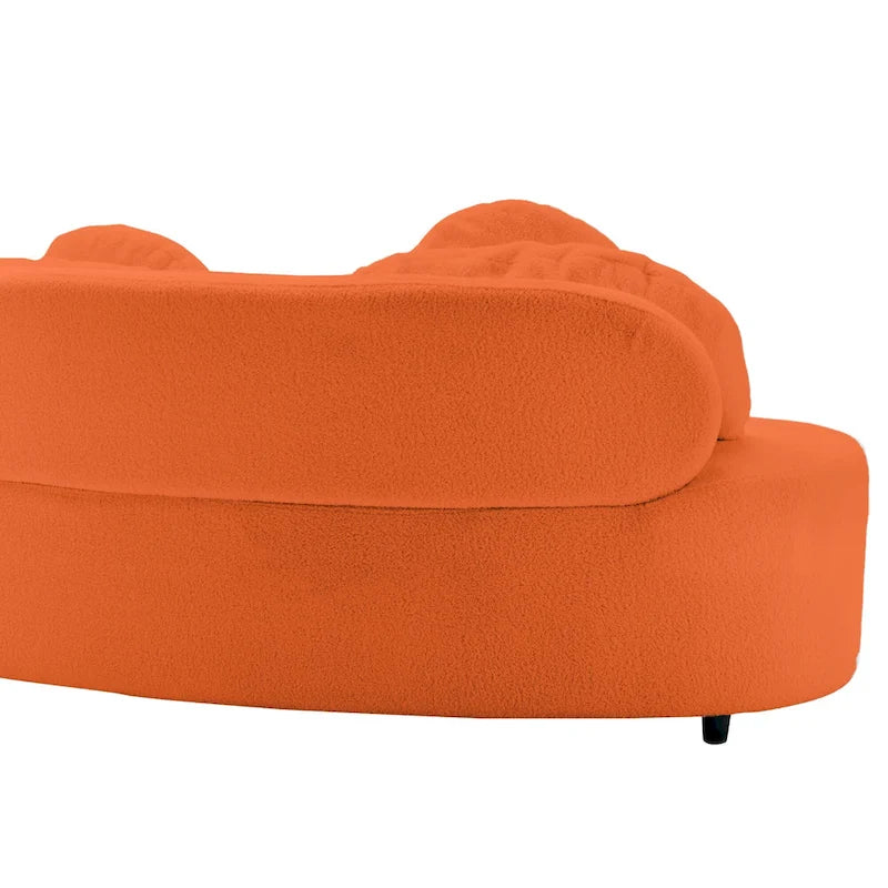 103.5 Lamb Velvet Armless Sofa with 6 Pillows and Floating Design