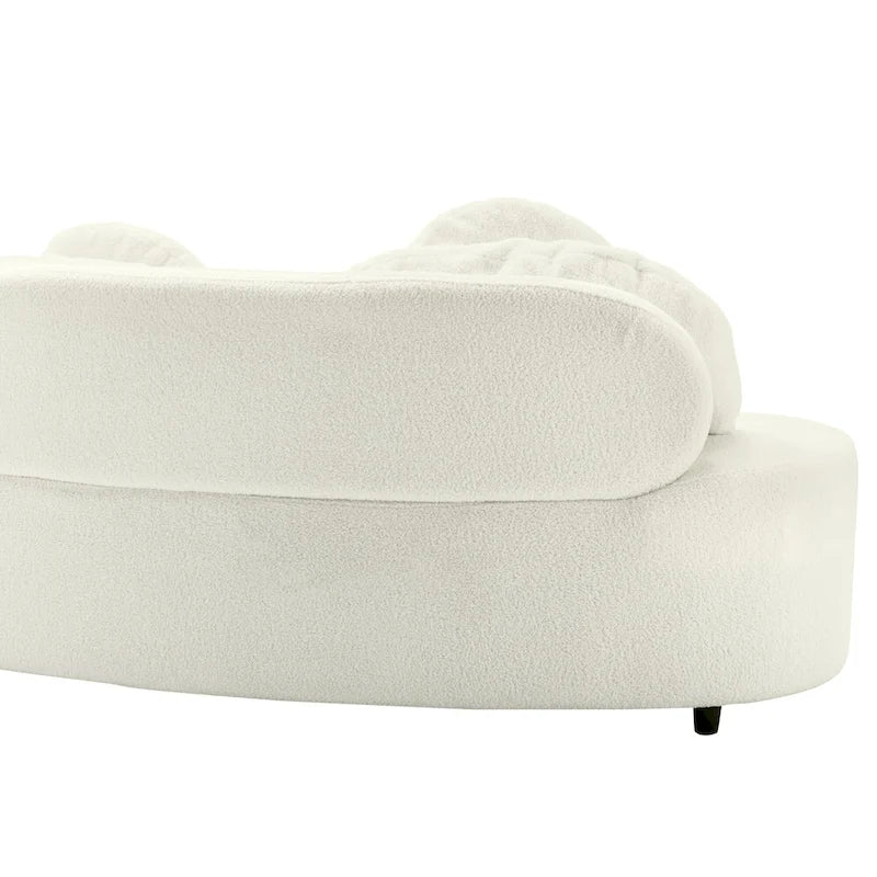 103.5 Lamb Velvet Armless Sofa with 6 Pillows and Floating Design