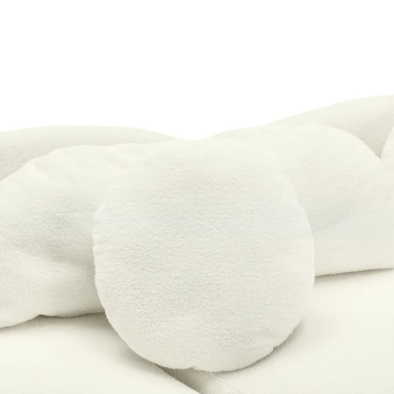 103.5 Lamb Velvet Armless Sofa with 6 Pillows and Floating Design