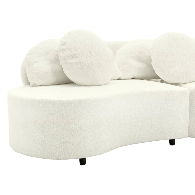 103.5 Lamb Velvet Armless Sofa with 6 Pillows and Floating Design