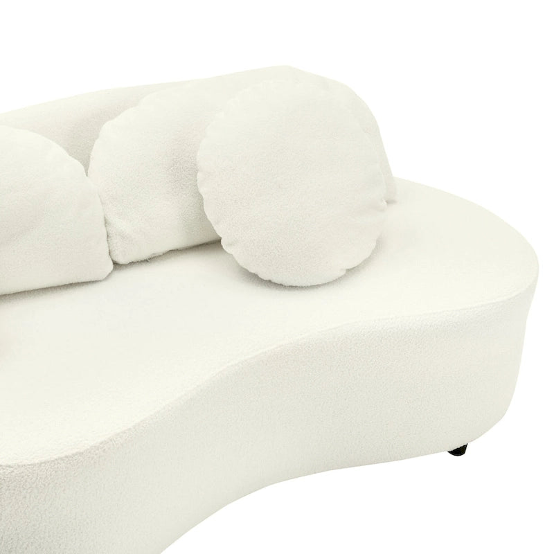 103.5 Lamb Velvet Armless Sofa with 6 Pillows and Floating Design