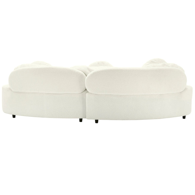 103.5 Lamb Velvet Armless Sofa with 6 Pillows and Floating Design