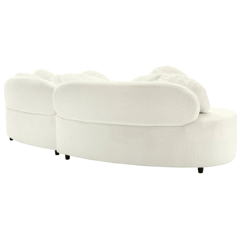 103.5 Lamb Velvet Armless Sofa with 6 Pillows and Floating Design