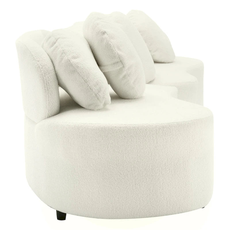 103.5 Lamb Velvet Armless Sofa with 6 Pillows and Floating Design